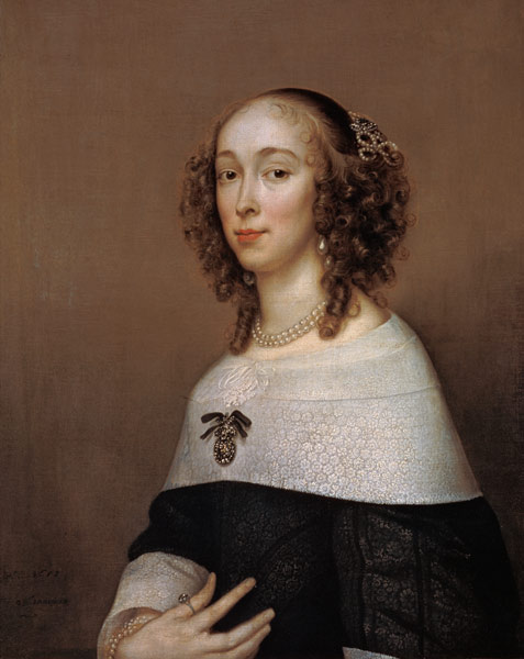 Bildnis einer Dame mit lockigem Haar de Adriaen Hannemann