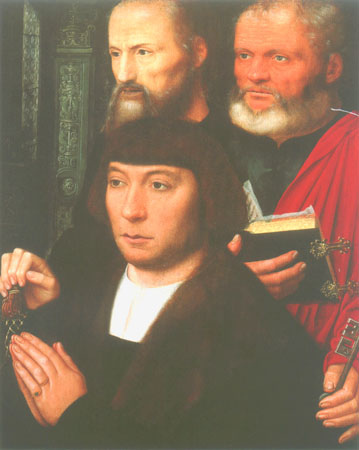Founder portraits with the apostles of Peter and P de Adriaen Isenbrant