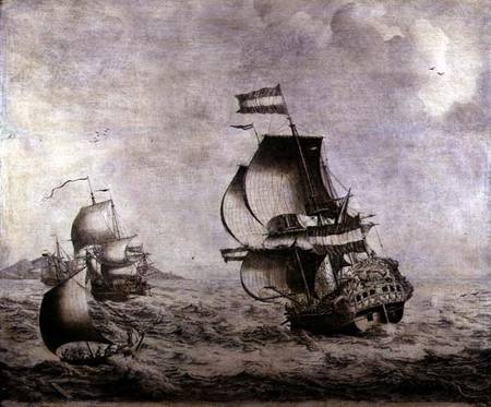 The Warship "Overisjsel" de Adriaen or Abraham Salm