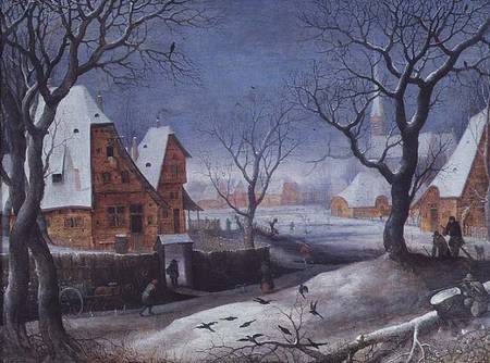 Winter Landscape with Fowlers de Adriaen van Stalbemt