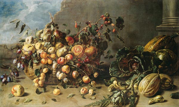 Vegetables and fruit still life de Adriaen van Utrecht
