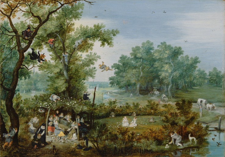 A Merry Company in an Arbor de Adriaen Pietersz. van de Venne