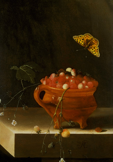 A Pot of Wild Strawberries de Adrian Coorte