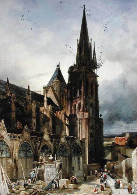 Restoring the Abbey Church of St. Denis in 1833 de Adrien Dauzats