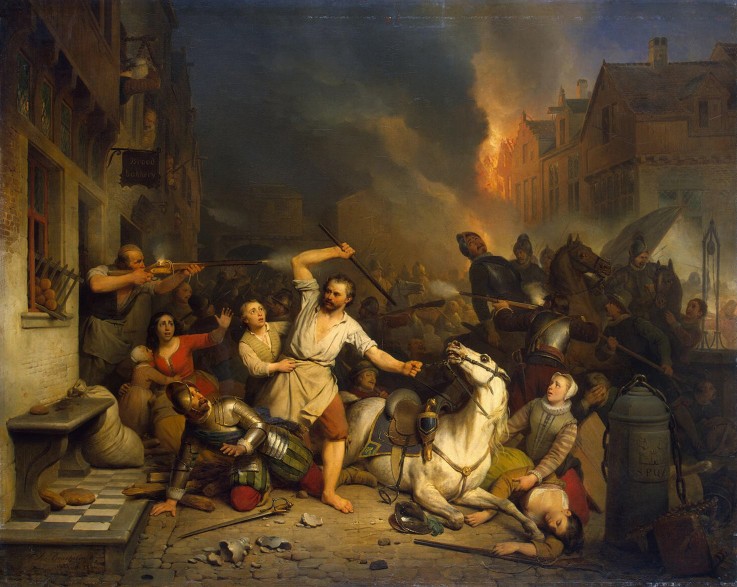 French Fury in Antwerp de Adrien Ferdinand de Braekeleer