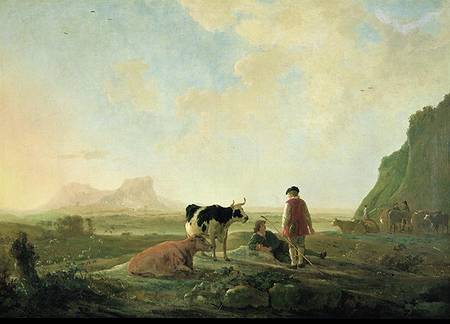 Herdsmen with cows de Aelbert Cuyp