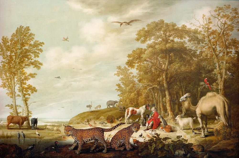 Orpheus with animals in a landscape de Aelbert Cuyp