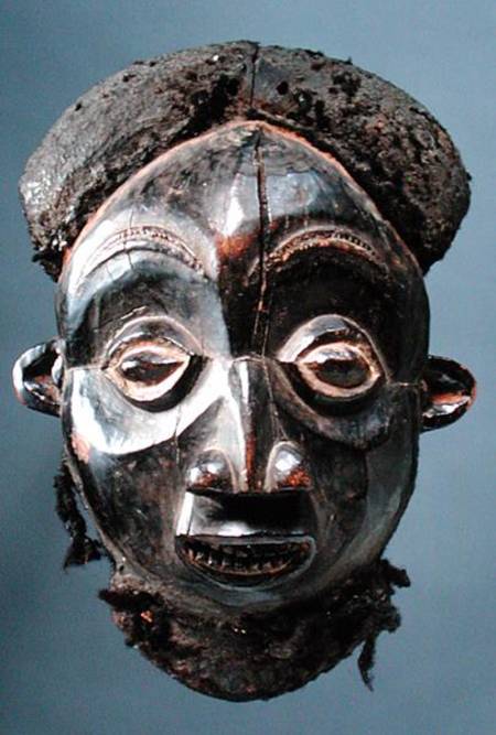 Mask from Cameroon Grasslands (wood & human hair) de African