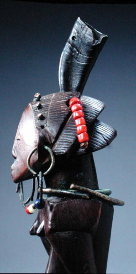 Nkishi Figure, Luba Culture, Shandaki, from Democratic Republic of Congo (wood, iron, beads & antelo de African