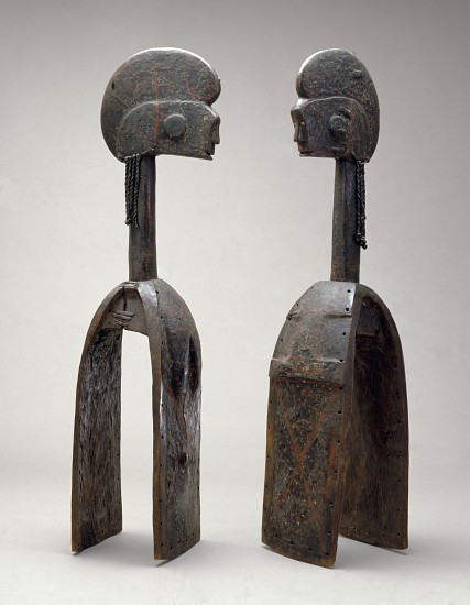 Male and female Waja masks, from Upper Benue River, Nigeria, 1850-1950 de African School