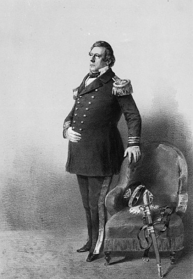 Commodore Matthew Calbraith Perry; engraved by Wilhelm Heine, c.1856 de (after) American Photographer