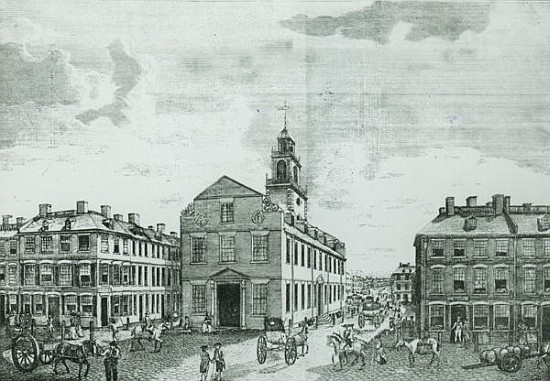 South West View of The Old State House, Boston de (after) American School