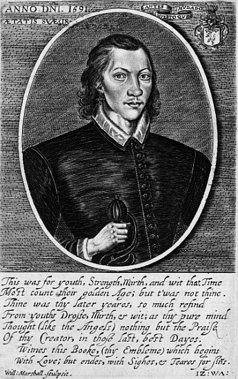 Portrait of John Donne, dated 1591, frontispiece to ''The Poems of John Donne'', published 1942 de (after) English School