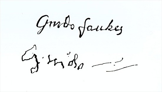 Signature of Guy Fawkes (1570-1606) de (after) English School