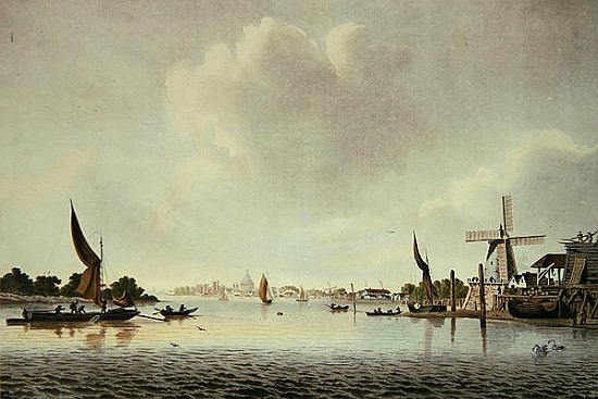 A View of the Thames near Vauxhall de (after) English School