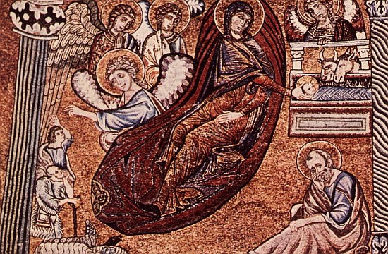 Reproduction of the mosaic of the Nativity in the Baptistery, Florence de (after) Italian School