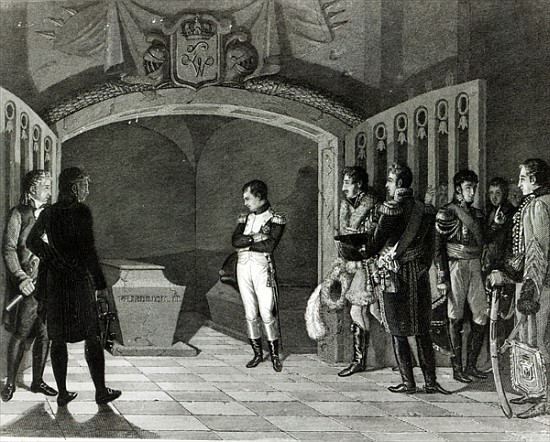 Napoleon Meditating before the Tomb of Frederick II of Prussia in the crypt of the Garnisonkirche in de (after) Marie Nicholas