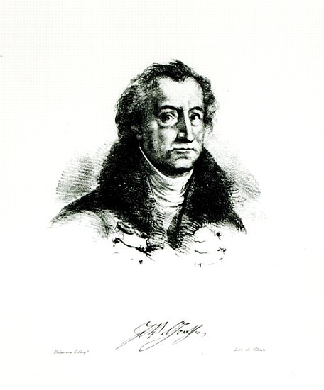 Johann Wolfgang Goethe (1749-1831) ; engraved by Delacroix de (after) Villain