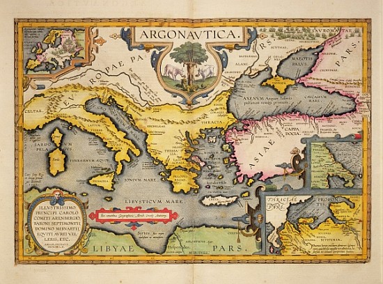 Map of the Voyage of the Argonauts, from the ''Theatrum Orbis Terrarum'' de (after) Abraham Ortelius