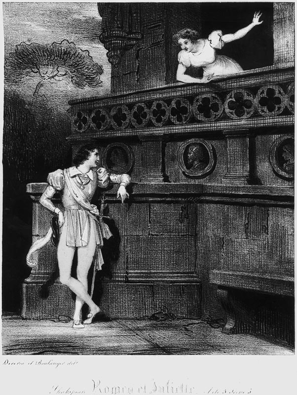 Scene from Act III of ''Romeo and Juliet'' by William Shakespeare (1564-1616) de (after) Achille Deveria
