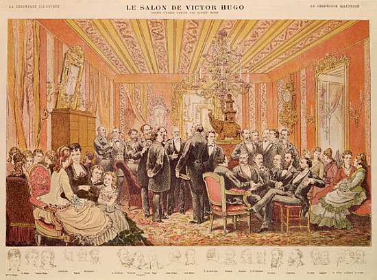 The Salon of Victor Hugo (1802-85) 21 rue de Clichy, illustration from ''La Chronique Illustree'' de (after) Adrien Emmanuel Marie