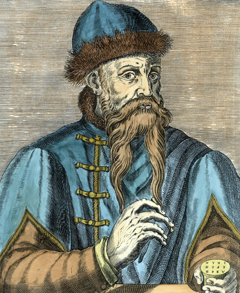 Portrait of Johannes Gutenberg (c.1400-68) de (after) Albrecht Mentz