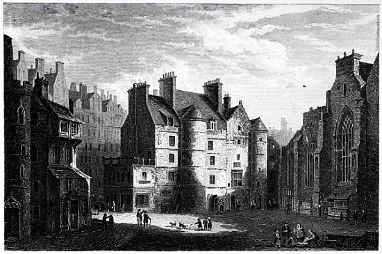 Old Tolbooth, Edinburgh; engraved by Edward Finden de (after) Alexander Nasmyth