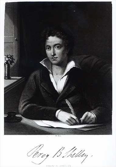 Percy Bysshe Shelley; engraved by William Holl de (after) Amelia Curran