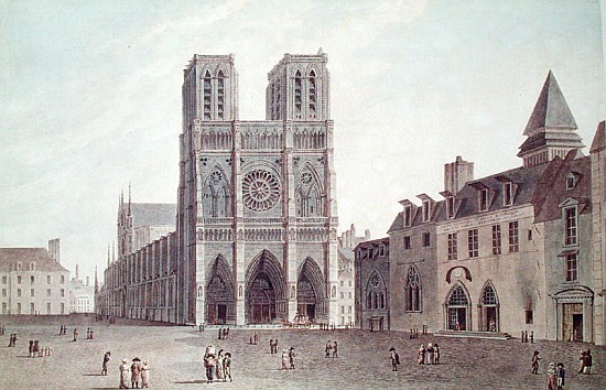 The Square in Front of Notre-Dame at the Time of the Consulat, 1799-1804 de (after) Angelo Garbizza