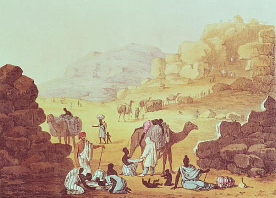 A Slave Caravan, plate from ''A Narrative of Travels in Northern Africa'' de (after) Captain George Francis Lyon