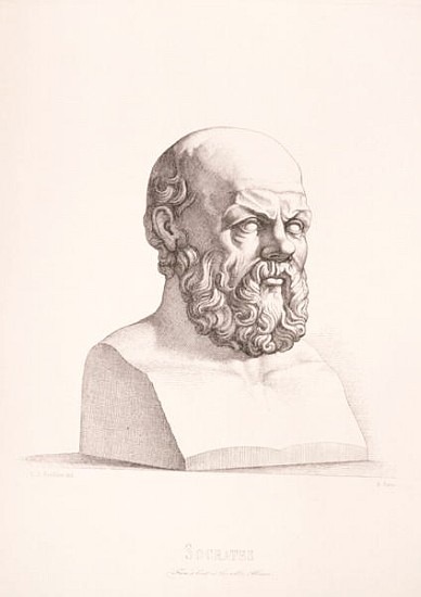 Portrait of Socrates (c.470-399 BC) ; engraved by B.Barloccini, 1849 de (after) C.C Perkins