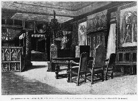 Homes of Victor Hugo, the lounge at Hauteville house in Guernsey, the armchair of the ancestor; engr