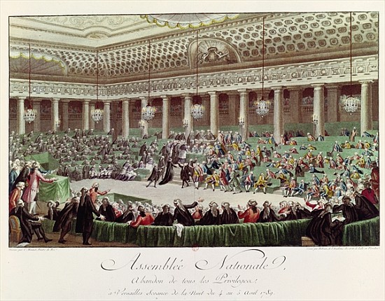 The National Assembly Renounces all Privileges, 4th August 1789; engraved by Helman (1743-1809)(see  de (after) Charles Monnet