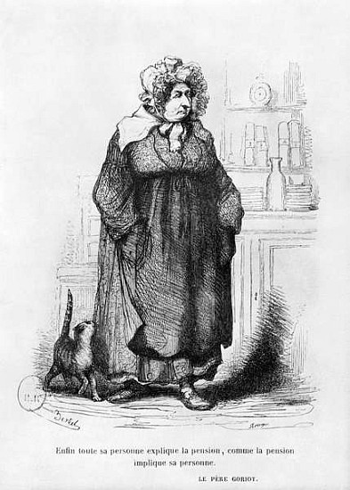 Madame Vauquer, illustration from ''Le Pere Goriot'' Honore de Balzac (1799-1850) de (after) Charles Albert d'Arnoux Bertall