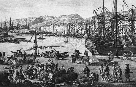 Old Port of Toulon, seen from the quartermaster''s stores, series of ''Les Ports de France''; engrav de (after) Claude Joseph Vernet