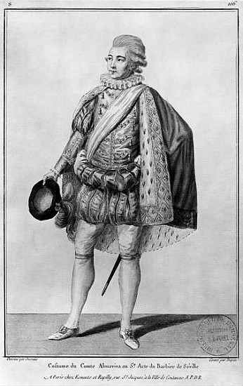 Count Almaviva, illustration from Act V of ''The Barber of Seville'' Pierre Augustin Caron de Beauma de (after) Claude Louis Desrais