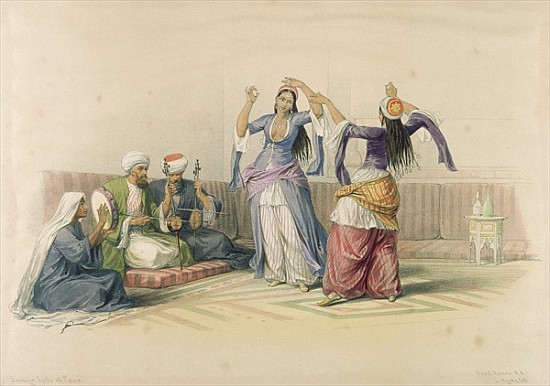 Dancing Girls at Cairo, from ''Egypt and Nubia''; engraved by Louis Haghe (1806-85) de (after) David Roberts
