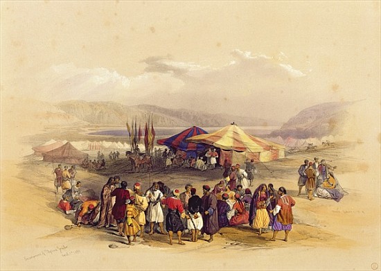 Encampment of the Pilgrims at Jericho'' 1st April 1839, from Volume II of ''The Holy Land'' de (after) David Roberts