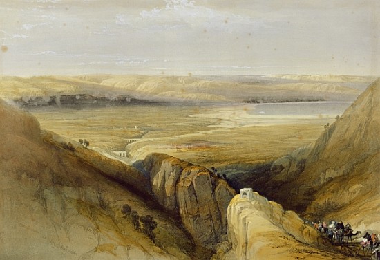 Jordan Valley, from Volume II of ''The Holy Land'' Louis Haghe (1806-85) published in London  publis de (after) David Roberts