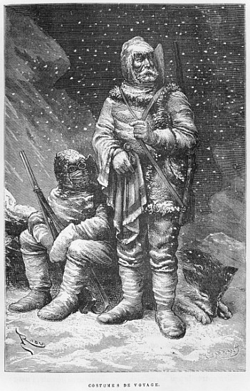 Exploration costumes, illustration from ''Expedition du Tegetthoff'' Julius Prayer (1841-1915) ; eng de (after) Edouard Riou