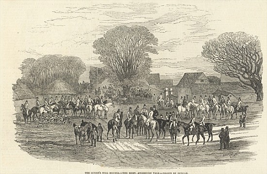 The Queen''s Stag Hounds: The Meet, Aylesbury Vale, from ''The Illustrated London News'', 5th Decemb de (after) Edward Duncan