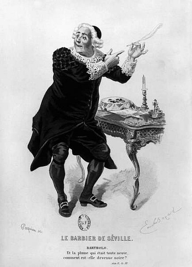 Bartholo, illustration from Act II Scene 11 of ''The Barber of Seville'' Pierre Augustin Caron de Be de (after) Emile Antoine Bayard