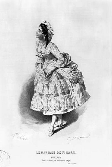 Suzanne, illustration from Act II Scene 17 of ''The Marriage of Figaro'' Pierre Augustin Caron de Be de (after) Emile Antoine Bayard