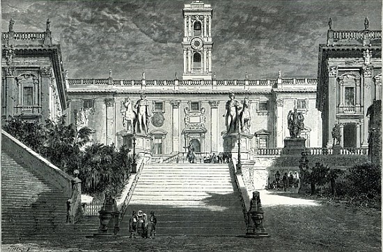 Facade of the Senatorial Palace, Rome de (after) Emile Theodore Therond