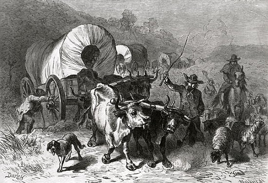 Emigration to the Western Country; engraved by Bobbett de (after) Felix Octavius Carr Darley