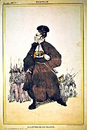 Caricature of Baron Pasquier as ''Saviour of France''