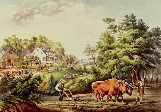 American Farm Scenes; engraved by Nathaniel Currier (1813-98) pub.Currier and Ives, New York de (after) Frances Flora Bond (Fanny) Palmer
