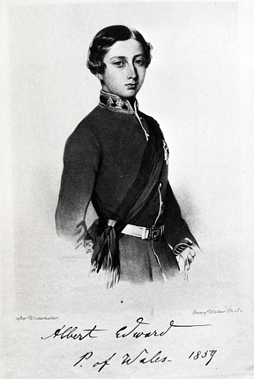 Edward, Prince of Wales; engraved by Emery Walker de (after) Franz Xavier Winterhalter