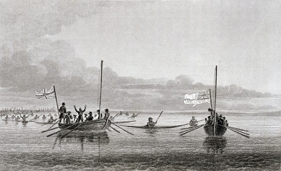 Eskimaux Coming Towards the Boats in Shoalwater Bay, July 7, 1826, from ''Narrative of a Second Expe de (after) George Back