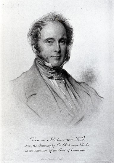 Viscount Palmerston; engraved by Emery Walker de (after) George Richmond